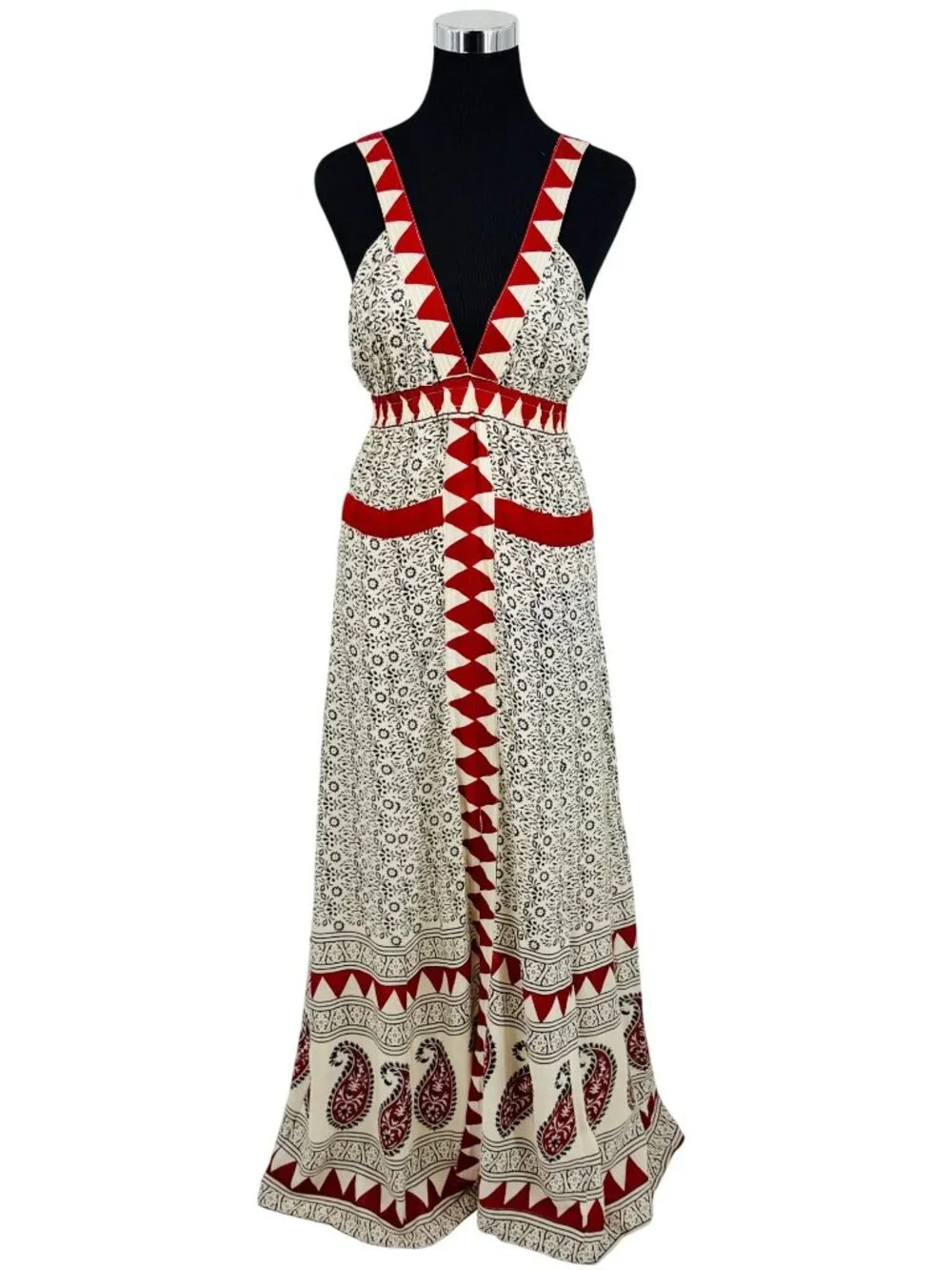 NWOT RARE Jen’s Pirate Booty Paisley Deep V Maxi Dress | Boho Southwestern Indie - Picture 2 of 16